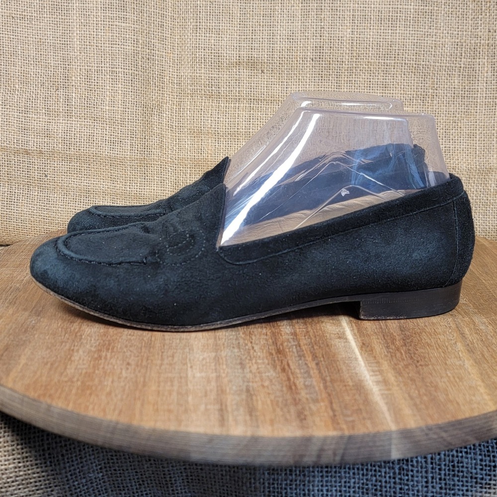Gucci Embroidered Horsebit Loafers Black Suede Italy Women's 6.5B Designer Flats - Picture 4 of 10